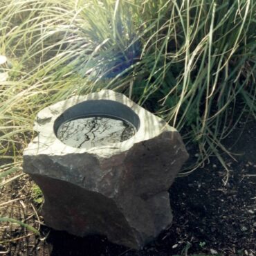 Basalt birdbath