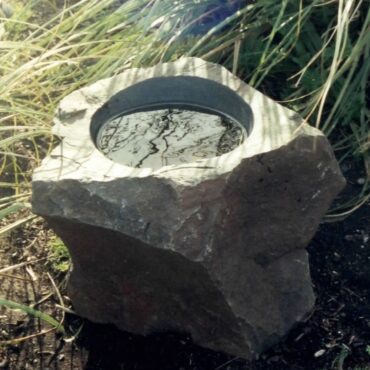 Basalt birdbath